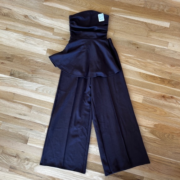 Free People Cali Set Strapless Top Wide Pants Brown XS - Picture 5 of 7